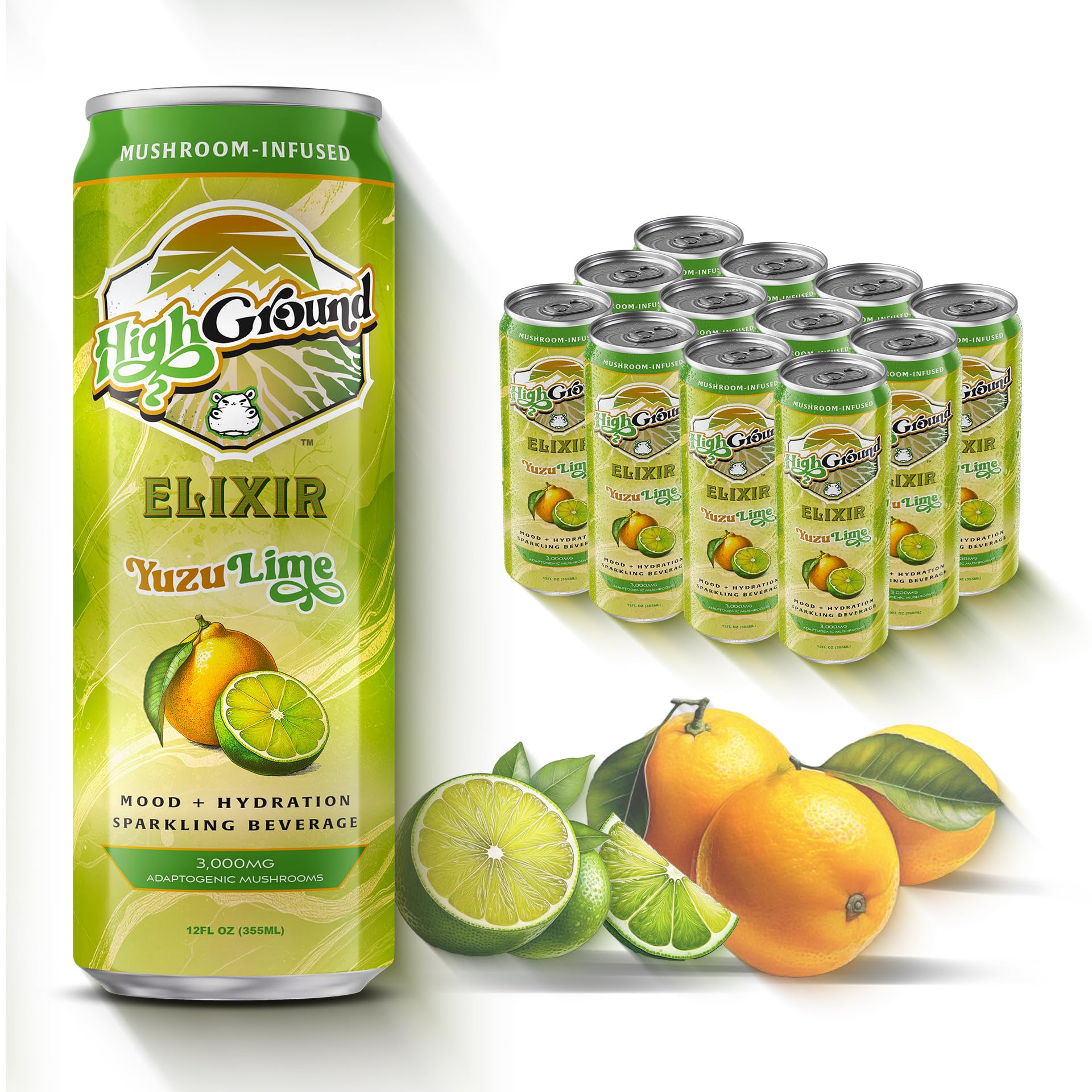 Amazon.com : High Ground Elixir Mushroom Seltzer – Yuzu Lime
